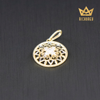 Ornate Flower Shield CZ Pendant