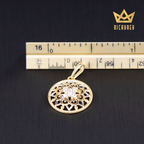 Ornate Flower Shield CZ Pendant