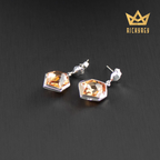 Octagonal Champagne Earrings