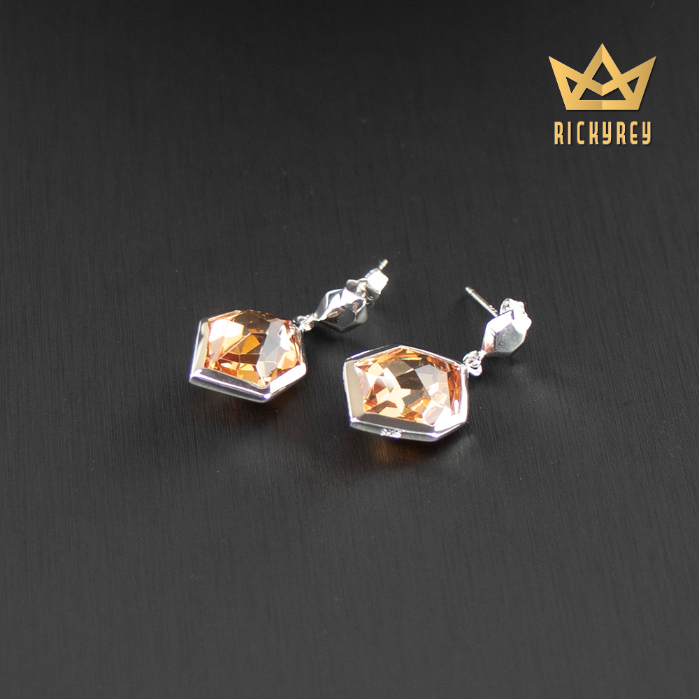 Octagonal Champagne Earrings