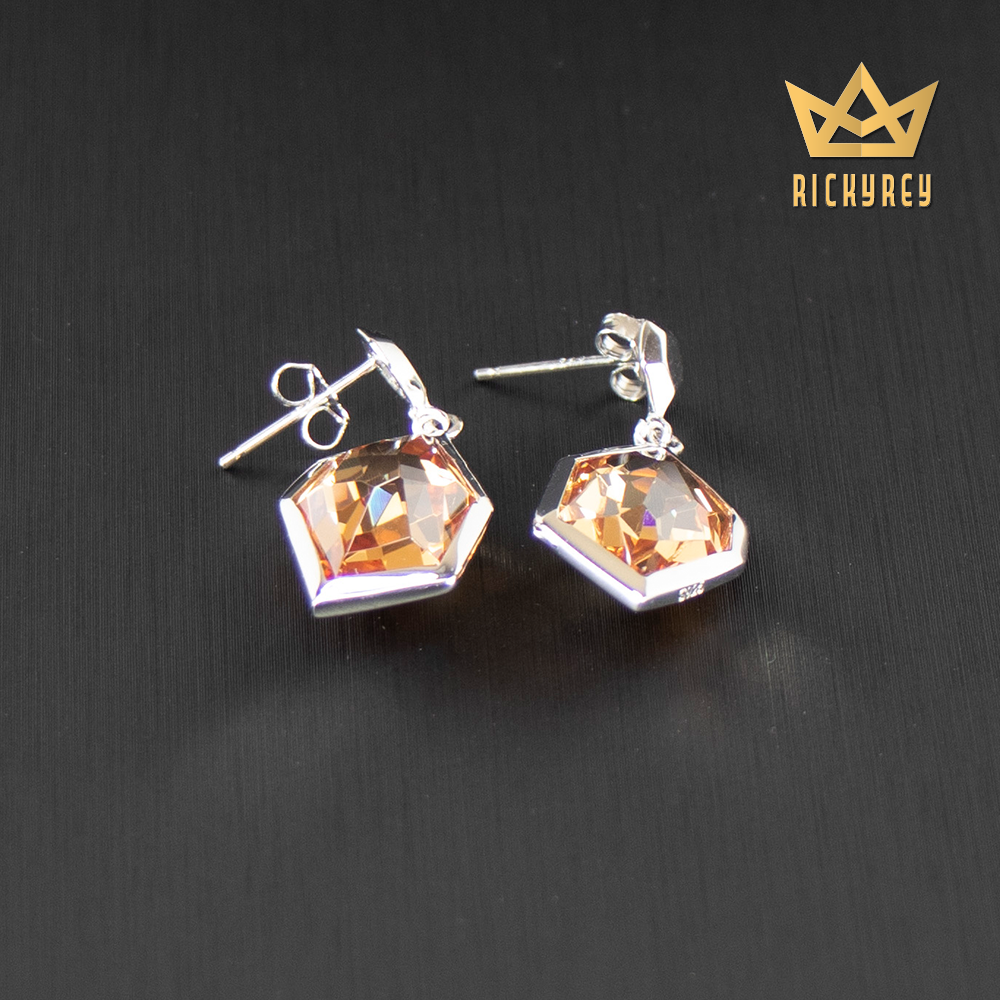 Octagonal Champagne Earrings